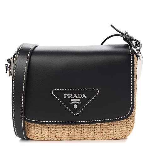 prada raffia pouch|raffia bag with black trim.